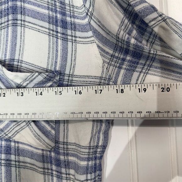 Rails Hunter Shirt M Navy White Plaid Button Down Long Sleeve Soft Viscose Top - Picture 3 of 7
